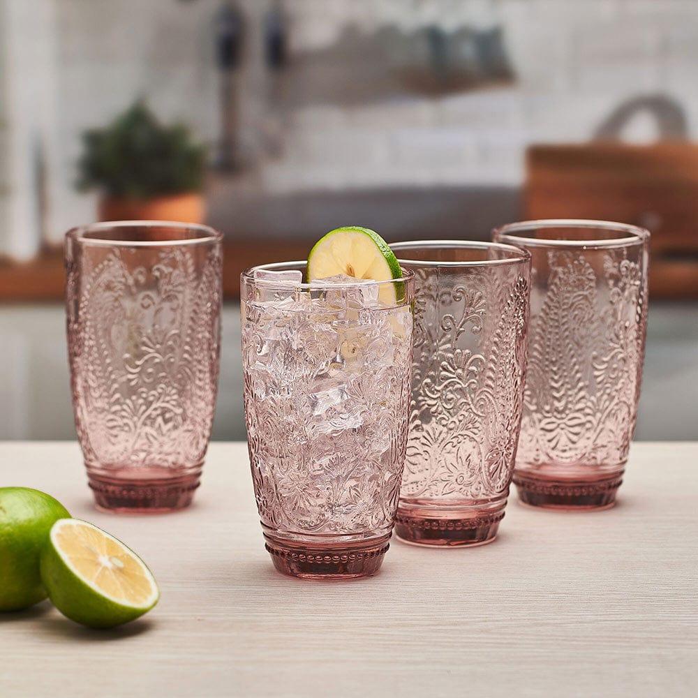 fitz and floyd Maddi Highball Glasses Set of 4 Blush
