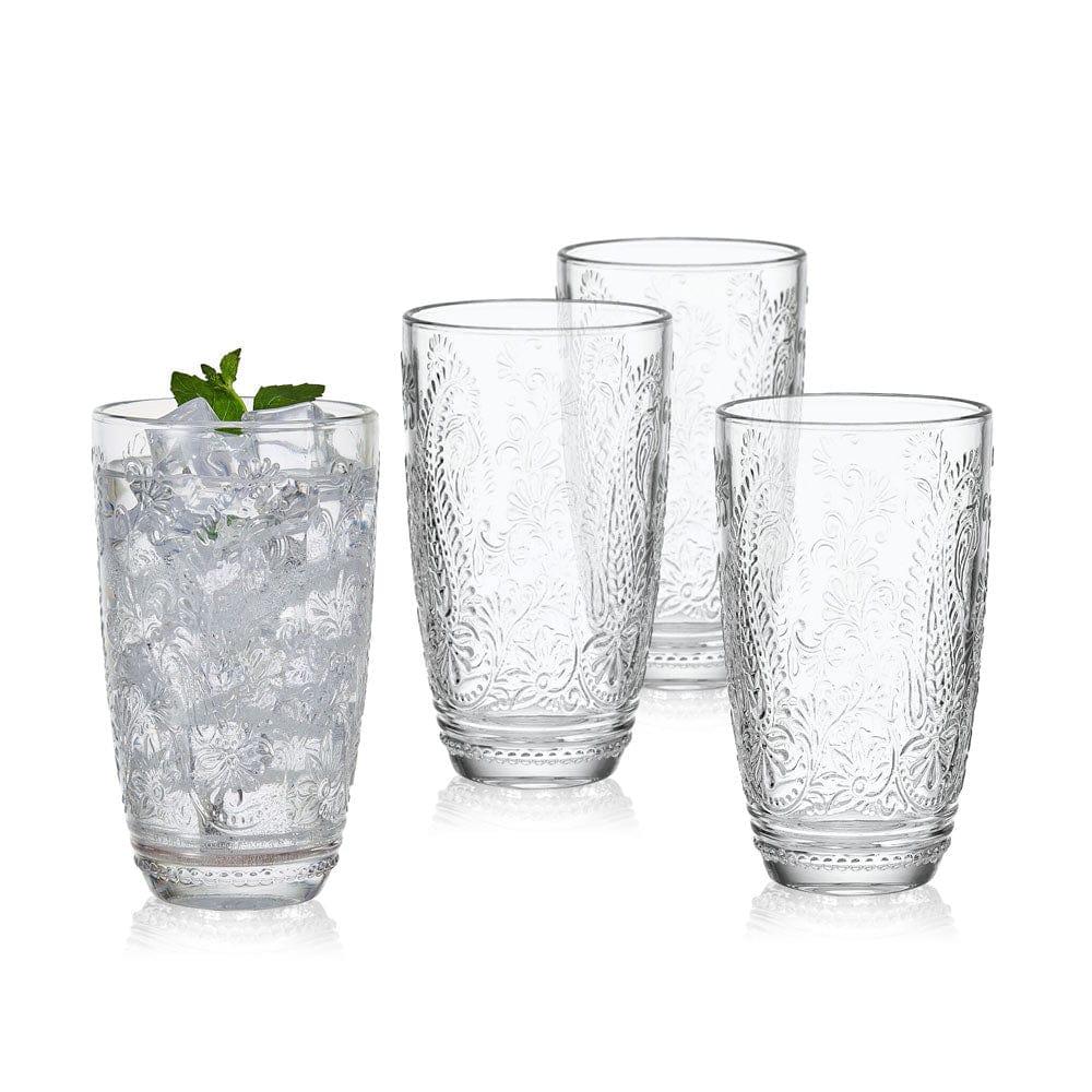 Fitz And Floyd Maddi Highball Glasses Set Of 4 Clear