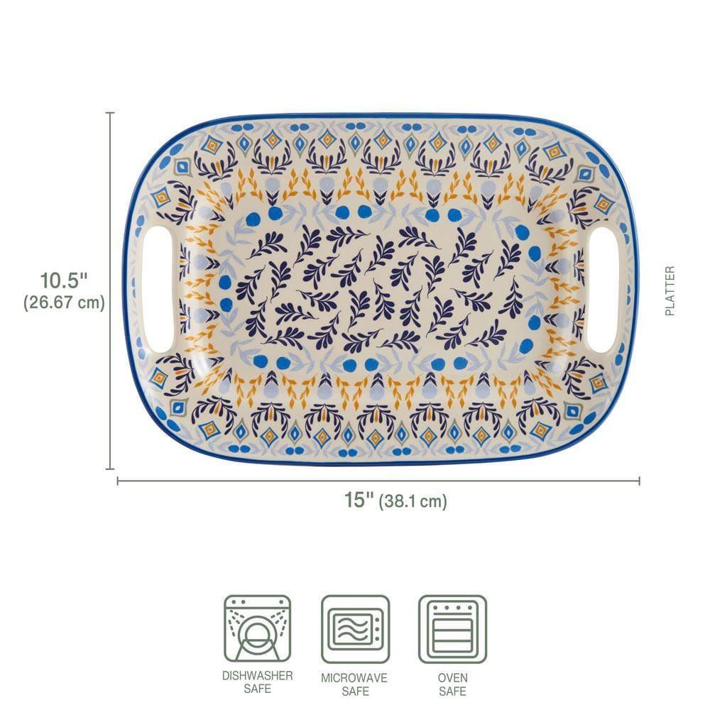 Fitz And Floyd Madeline Handled Serving Platter 15 IN