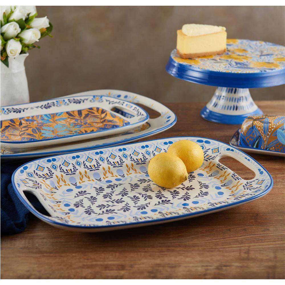 fitz and floyd Madeline Handled Serving Platter 15 IN