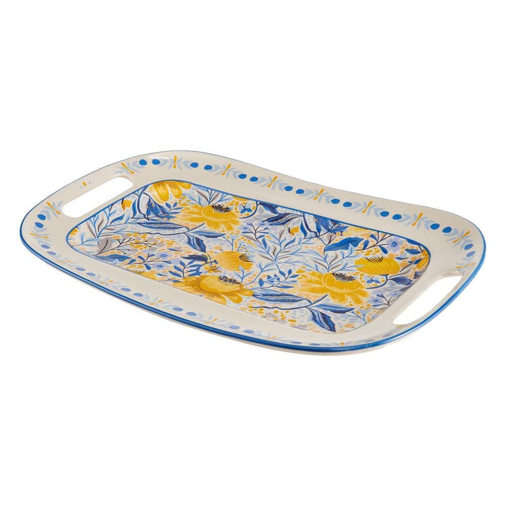 Fitz And Floyd Madeline Handled Serving Platter 17 IN