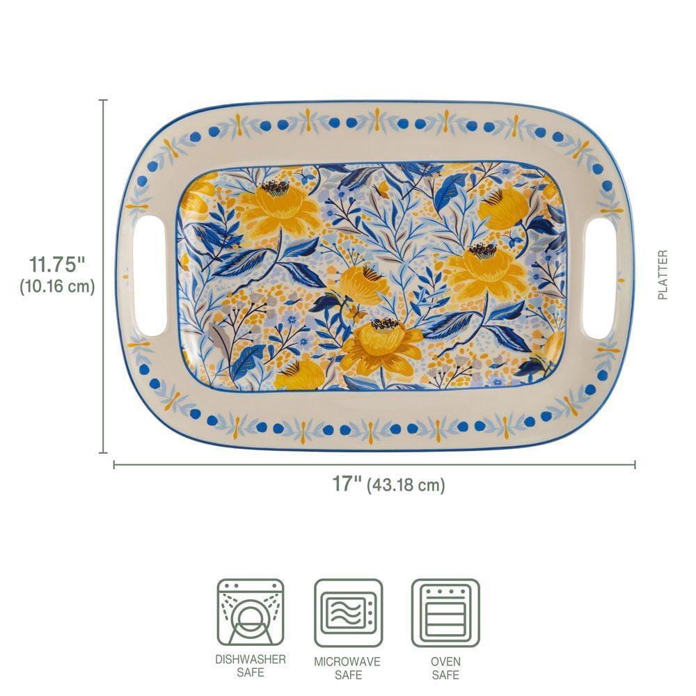 Fitz And Floyd Madeline Handled Serving Platter 17 IN