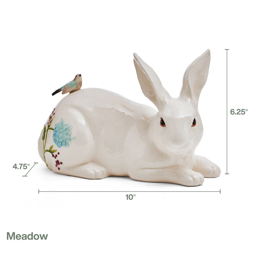 Fitz And Floyd Meadow Rabbit Figurine Resting 10 IN