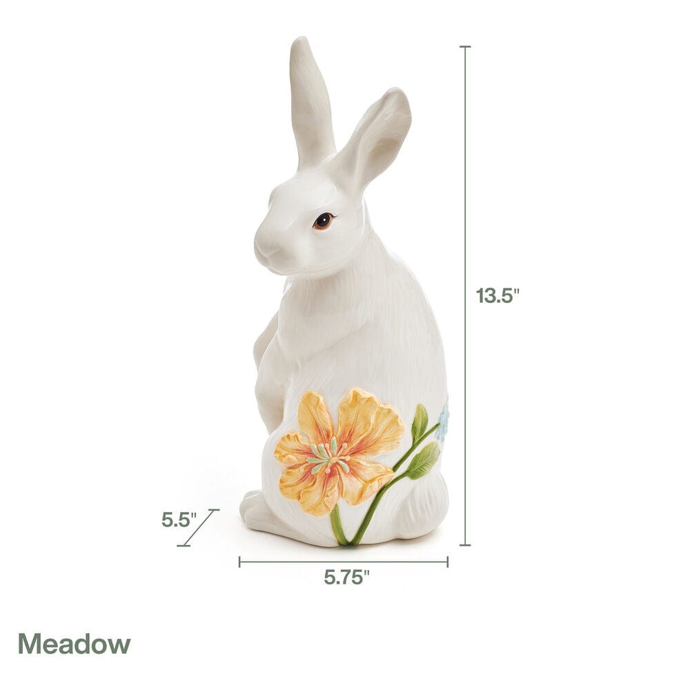 Fitz And Floyd Meadow Rabbit Figurine Sitting 13.5 IN