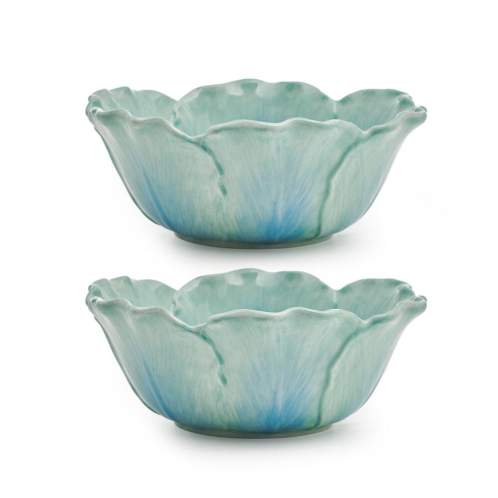 Fitz And Floyd Meadow Set Of 2 Tulip Soup Cereal Bowls