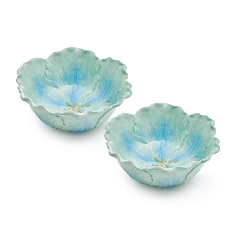 Fitz And Floyd Meadow Set Of 2 Tulip Soup Cereal Bowls