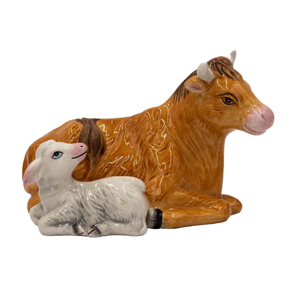 Fitz And Floyd Nativity Oxen And Lamb Figurine 4.75 IN