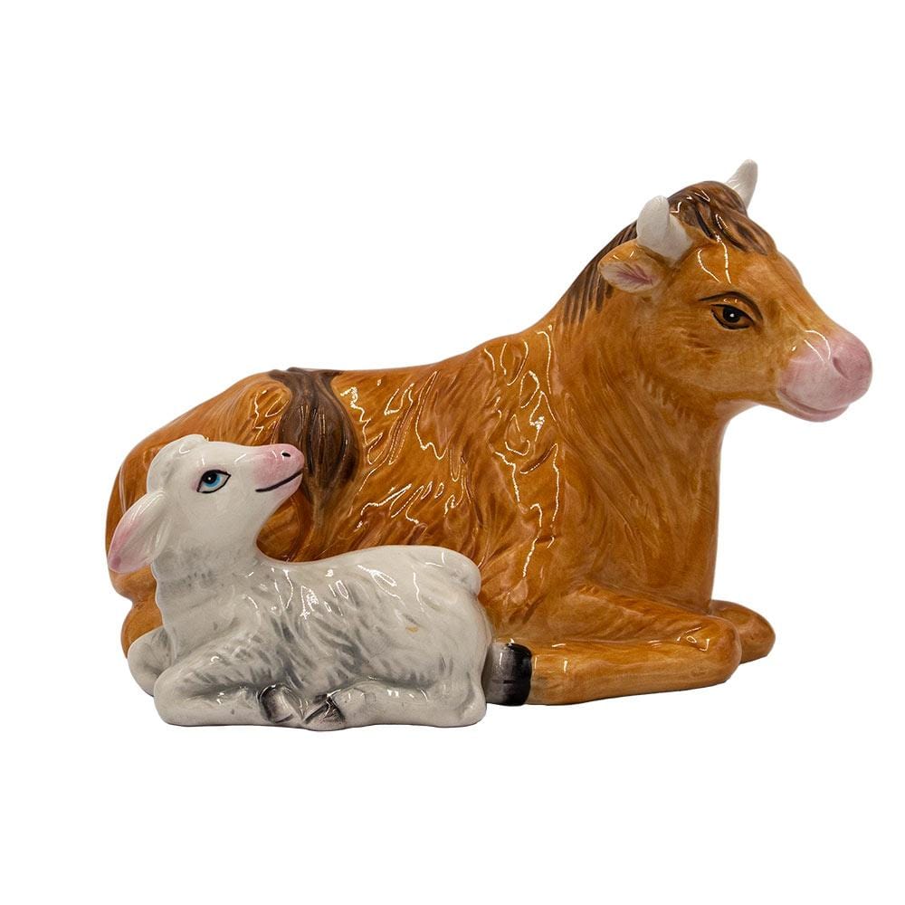 Fitz And Floyd Nativity Oxen And Lamb Figurine 4.75 IN