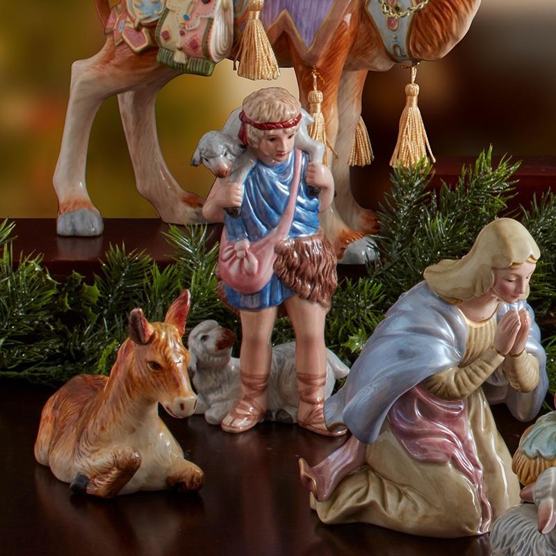 Fitz And Floyd Nativity Shepherd Boy Figurine 7.5 IN