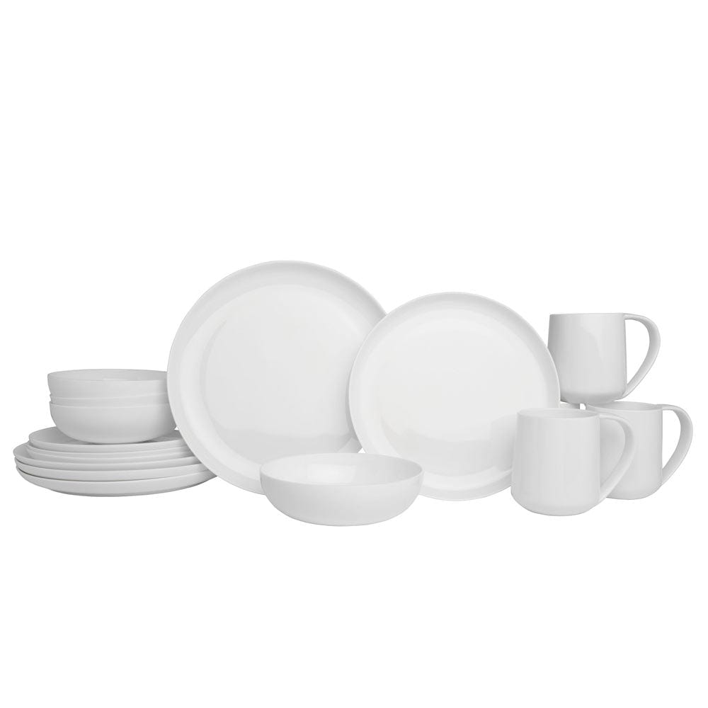 Fitz And Floyd Nevaeh White Coupe 16 Piece Dinnerware Set Service For 4