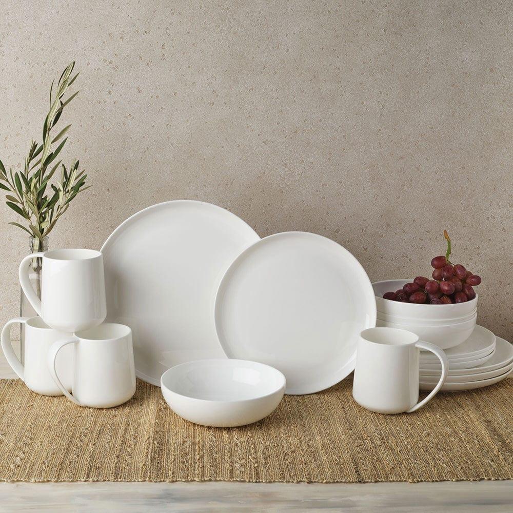 Fitz And Floyd Nevaeh White Coupe 16 Piece Dinnerware Set Service For 4