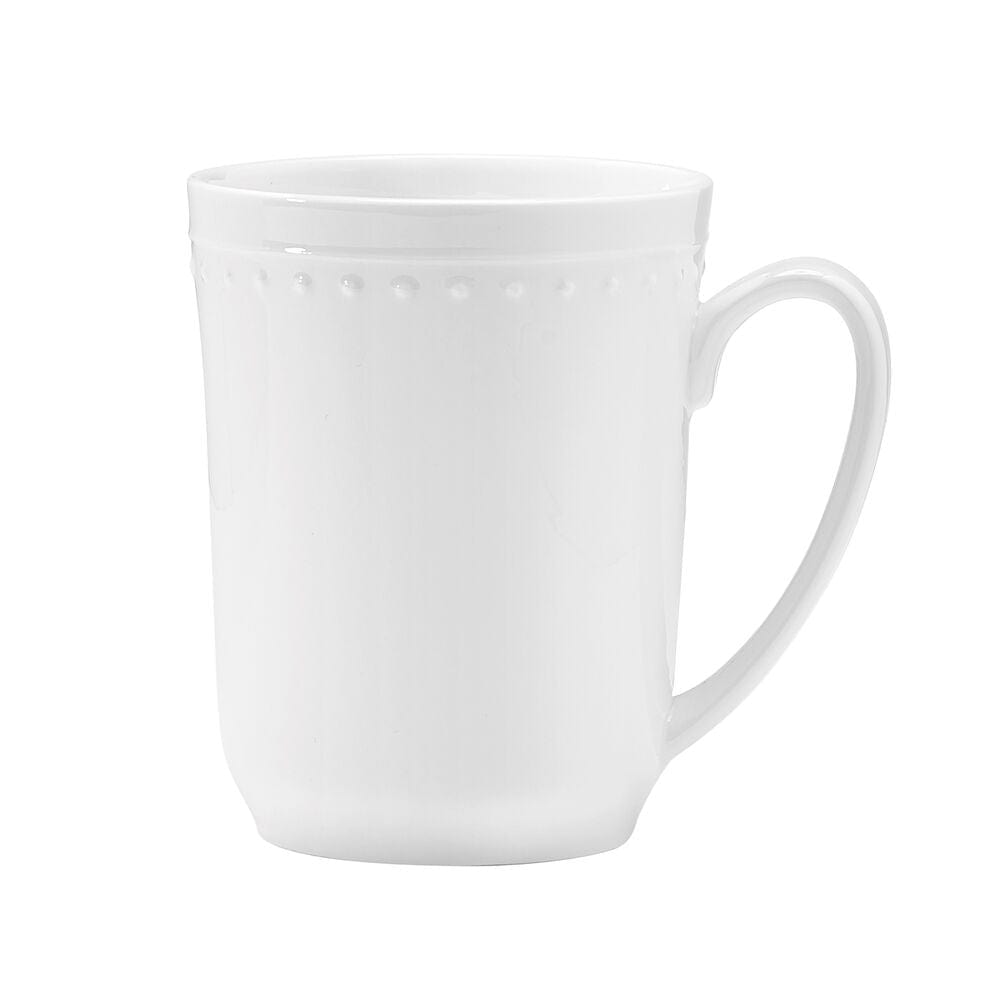 Fitz And Floyd Nevaeh White Set Of 4 Classic Beaded Mugs