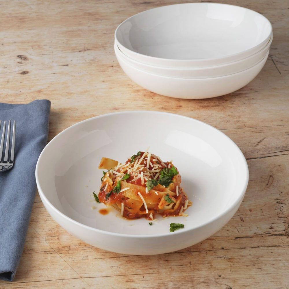fitz and floyd Nevaeh White Set of 4 Pasta Dinner Bowls