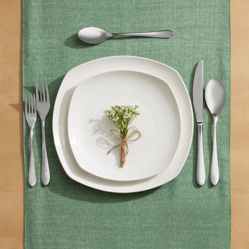 fitz and floyd Nevaeh White Soft Square 12 Piece Dinnerware Set Service for 4