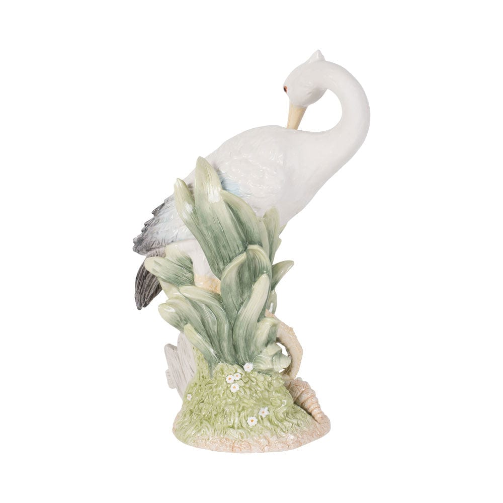 Fitz And Floyd Newport Home Tall Egret Facing Backward 14.25 IN
