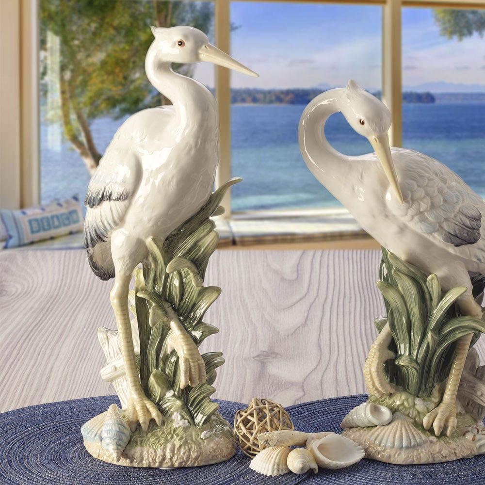 fitz and floyd Newport Home Tall Egret Facing Forward 16 IN