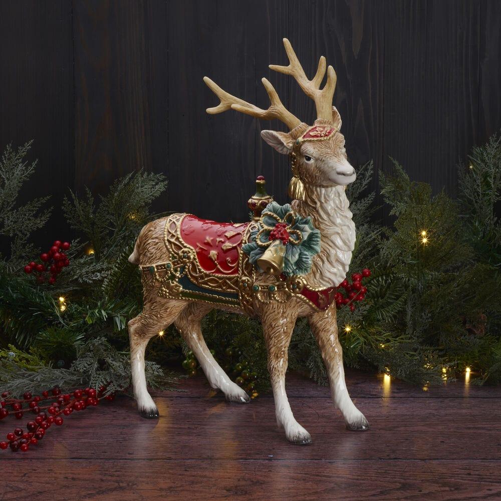 fitz and floyd Noel Holiday Grand Deer Figurine 17.75 IN