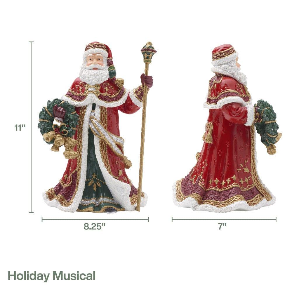 Fitz And Floyd Noel Holiday Musical Santa Figurine The First Noel 11 IN