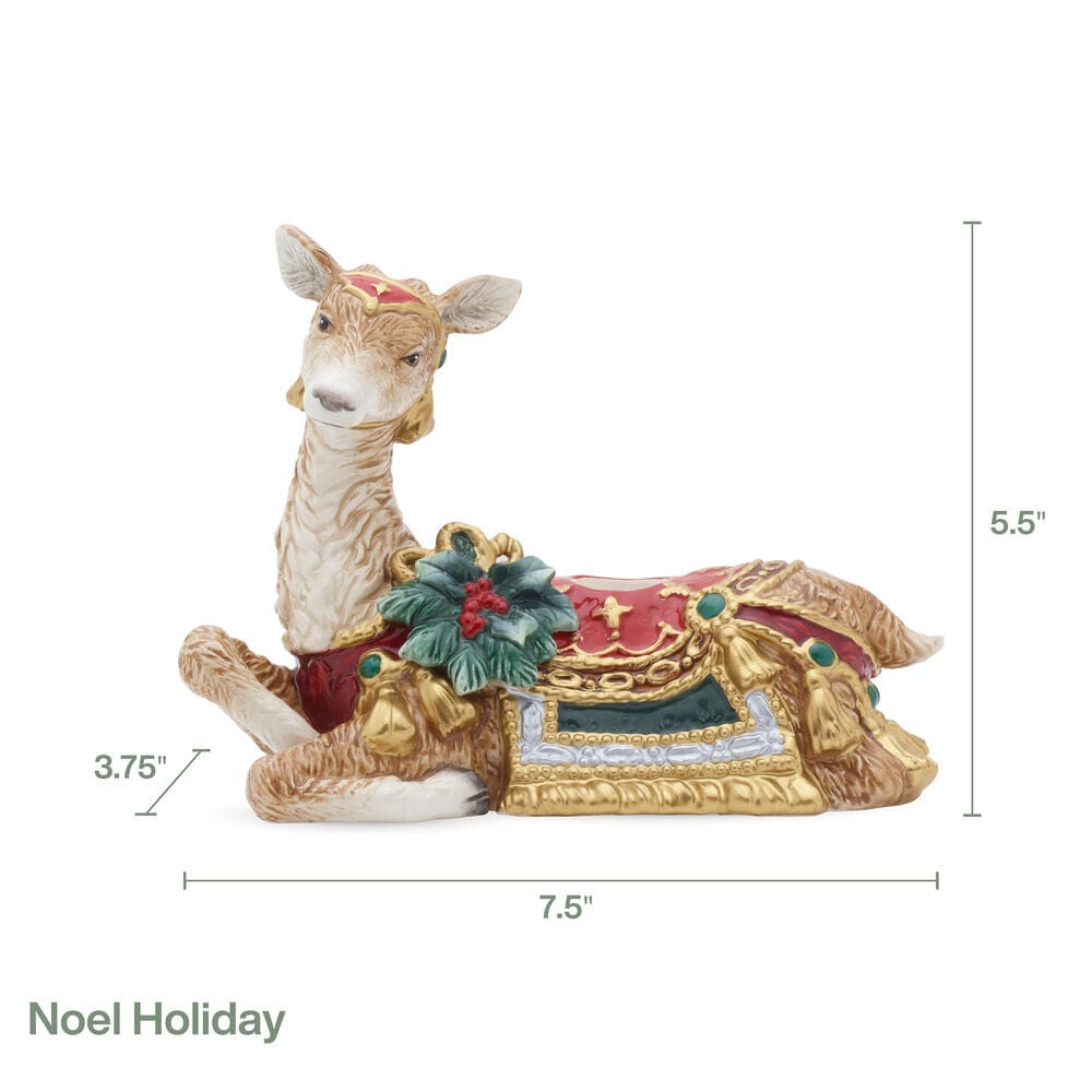 Fitz And Floyd Noel Holiday Resting Deer Candle Holder