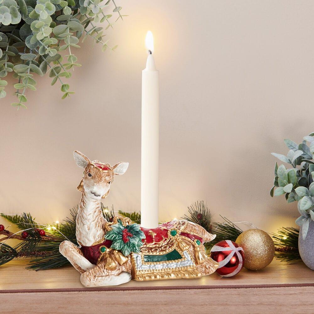 fitz and floyd Noel Holiday Resting Deer Candle Holder