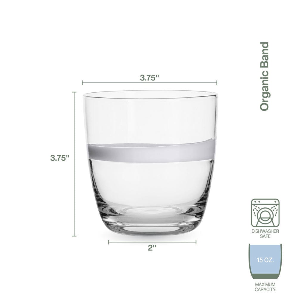 Fitz And Floyd Organic Band Double Old Fashioned Glasses Set Of 4