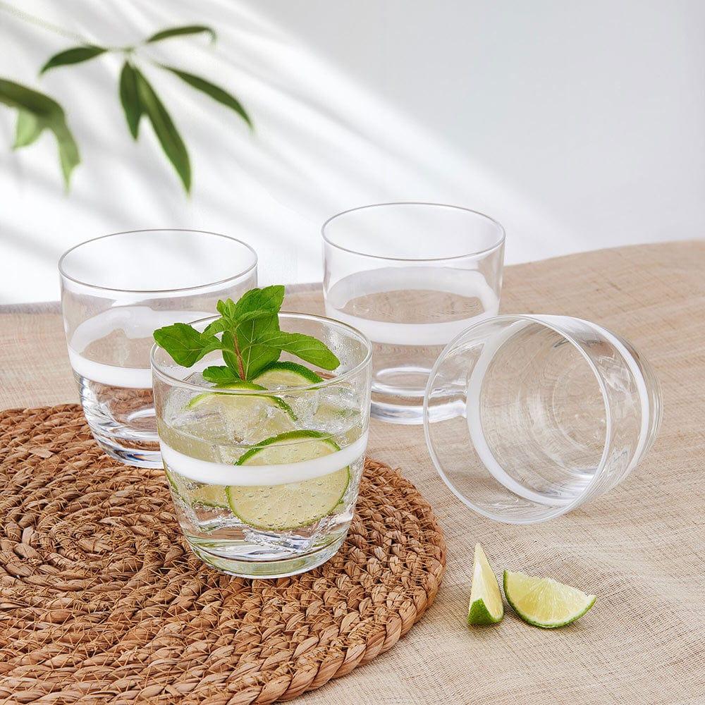 fitz and floyd Organic Band Double Old Fashioned Glasses Set of 4