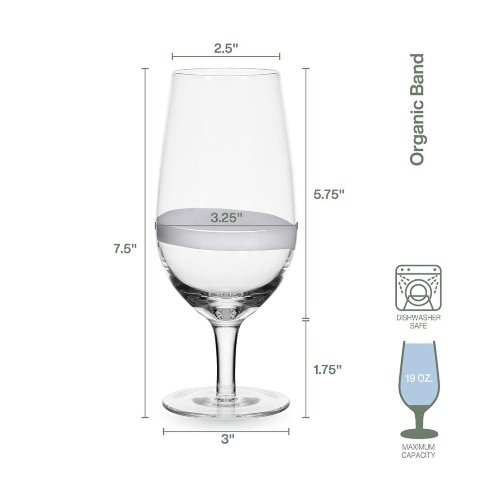 Fitz And Floyd Organic Band Footed Iced Beverage Juice Glasses Set Of 4