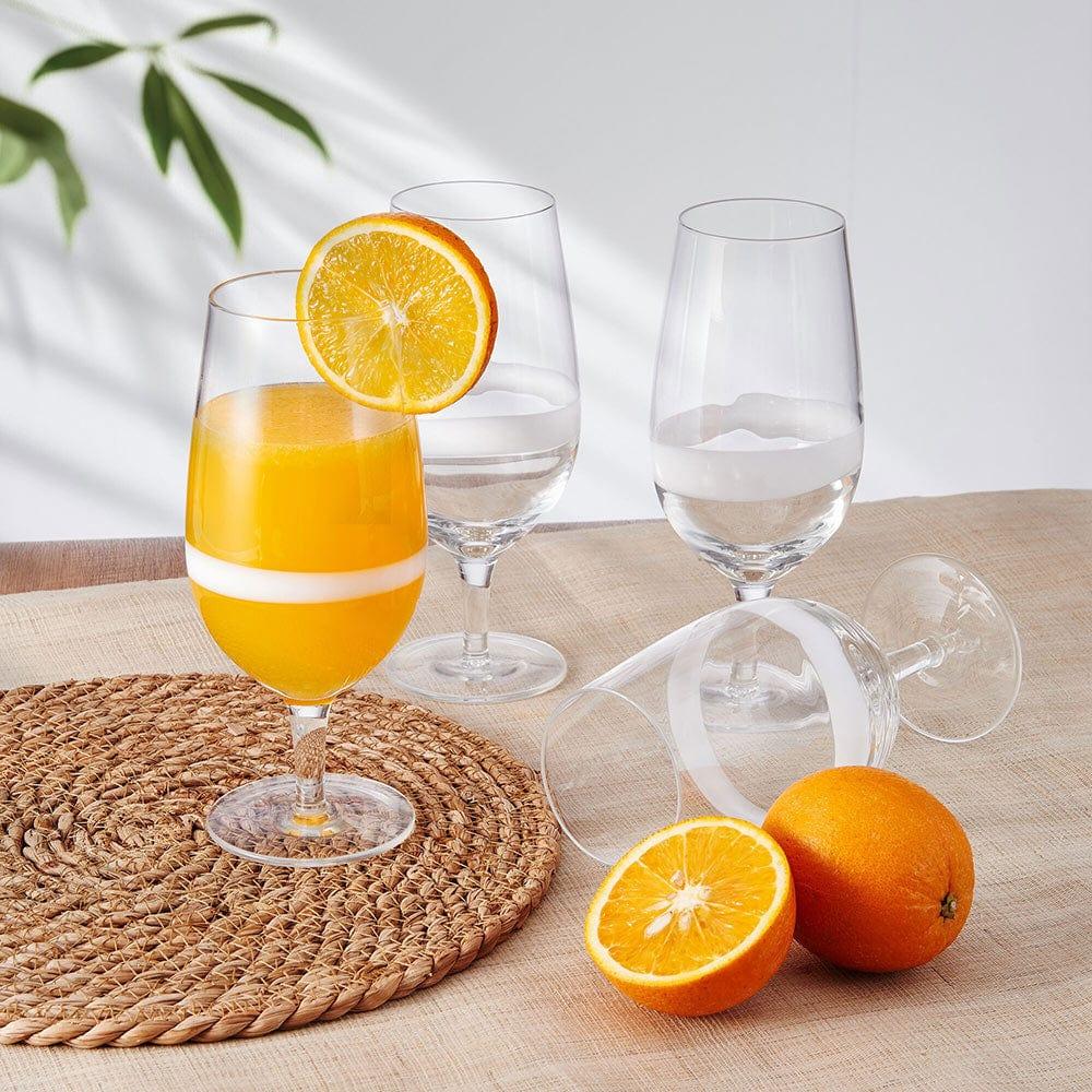 fitz and floyd Organic Band Footed Iced Beverage Juice Glasses Set of 4