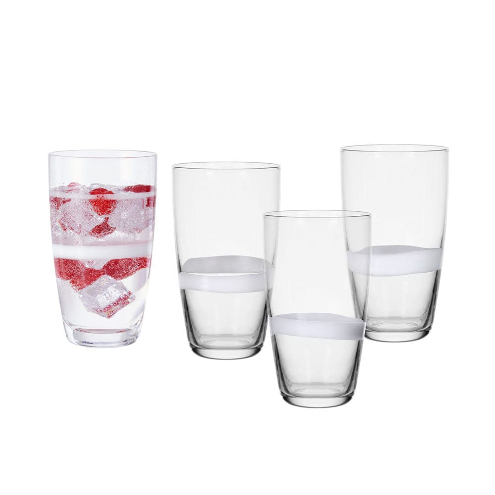 Fitz And Floyd Organic Band Highball Glasses Set Of 4