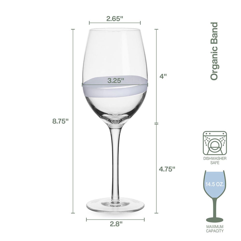 Fitz And Floyd Organic Band White Wine Glasses Set Of 4