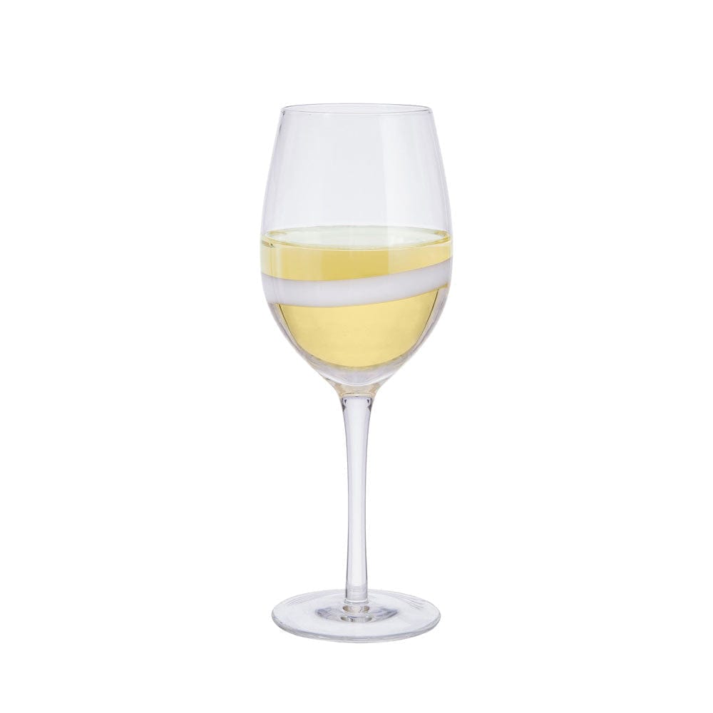 Fitz And Floyd Organic Band White Wine Glasses Set Of 4