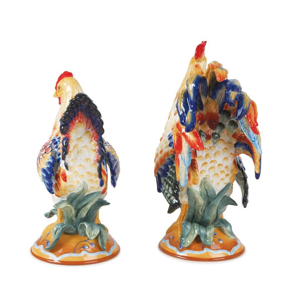 Fitz And Floyd Ricamo Rooster And Hen Figurines Set Of 2