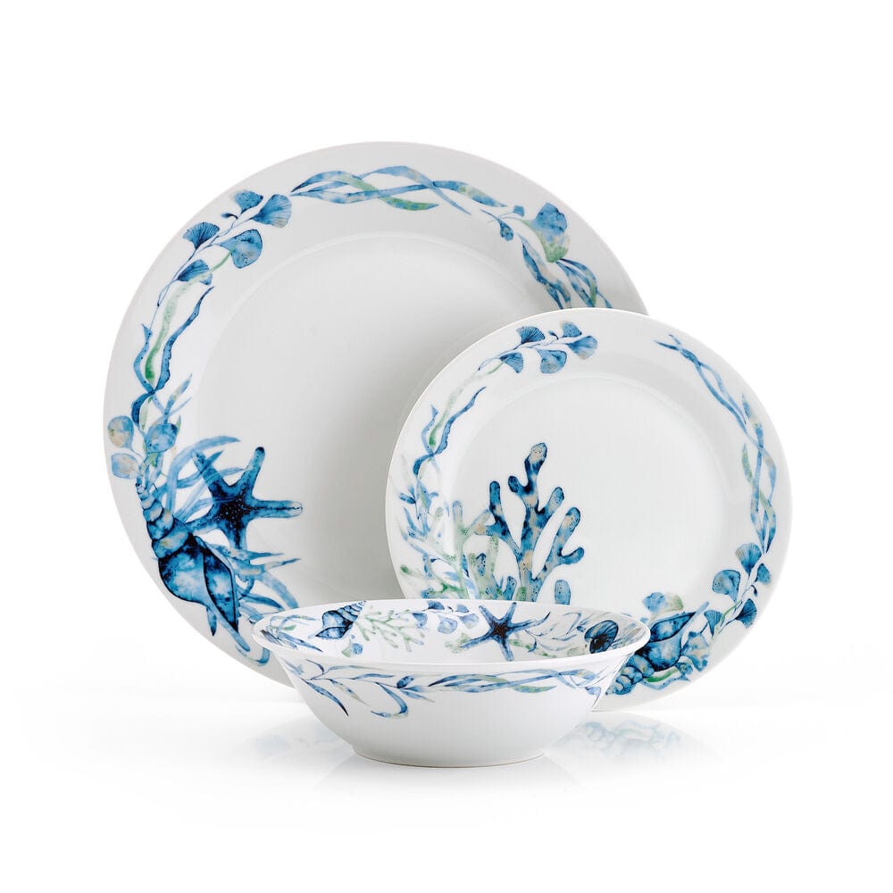 Fitz And Floyd Sanibel 12 Piece Dinnerware Set Service For 4