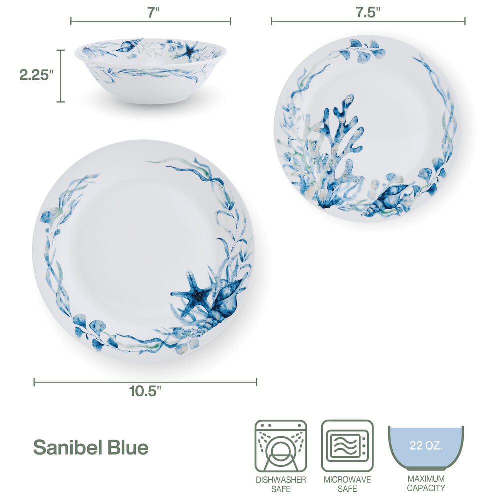 Fitz And Floyd Sanibel 12 Piece Dinnerware Set Service For 4