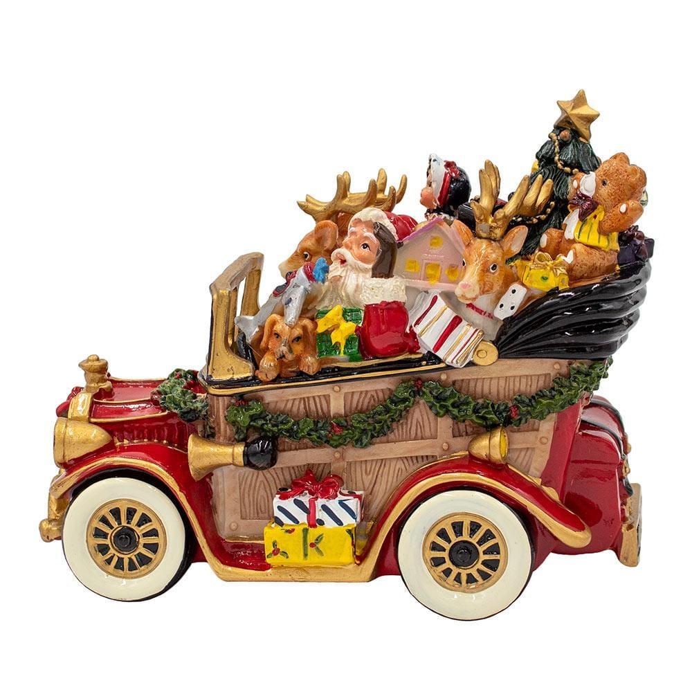 Fitz And Floyd Santa Classic Car Musical - We Wish You A Merry Christmas 8.25 IN