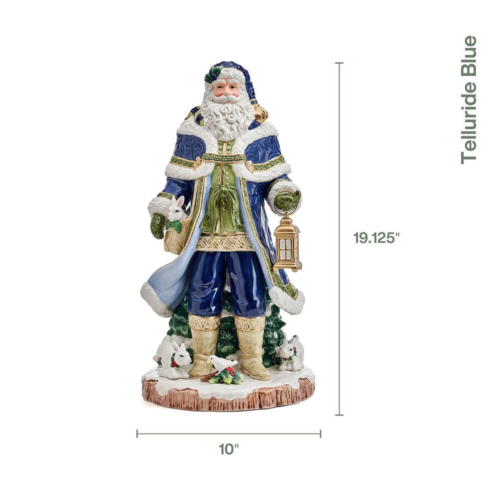 Fitz And Floyd Telluride Blue Grand Santa Figurine 19 IN