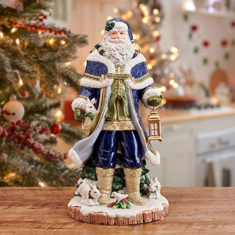 fitz and floyd Telluride Blue Grand Santa Figurine 19 IN