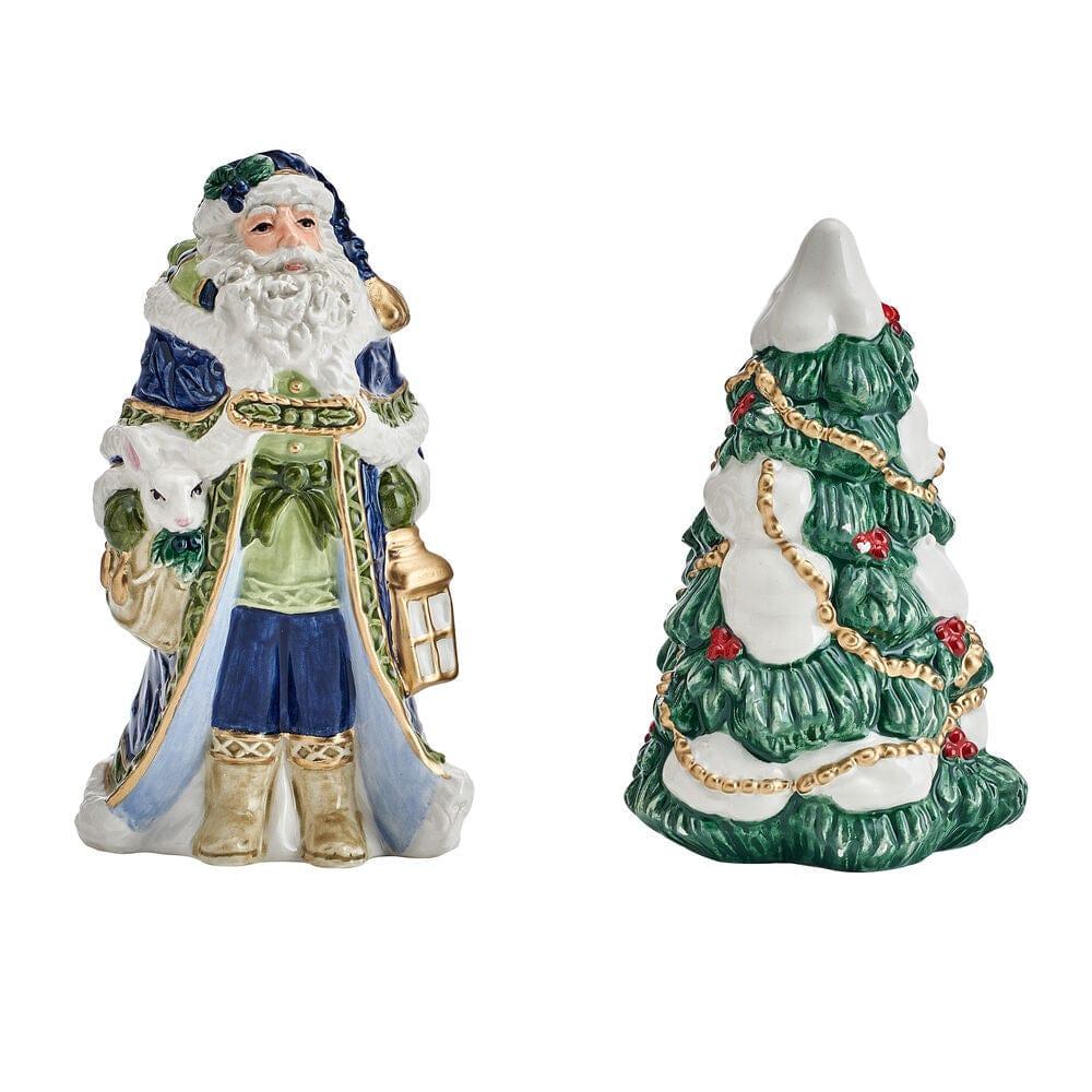 Fitz And Floyd Telluride Blue Santa Salt And Pepper Set