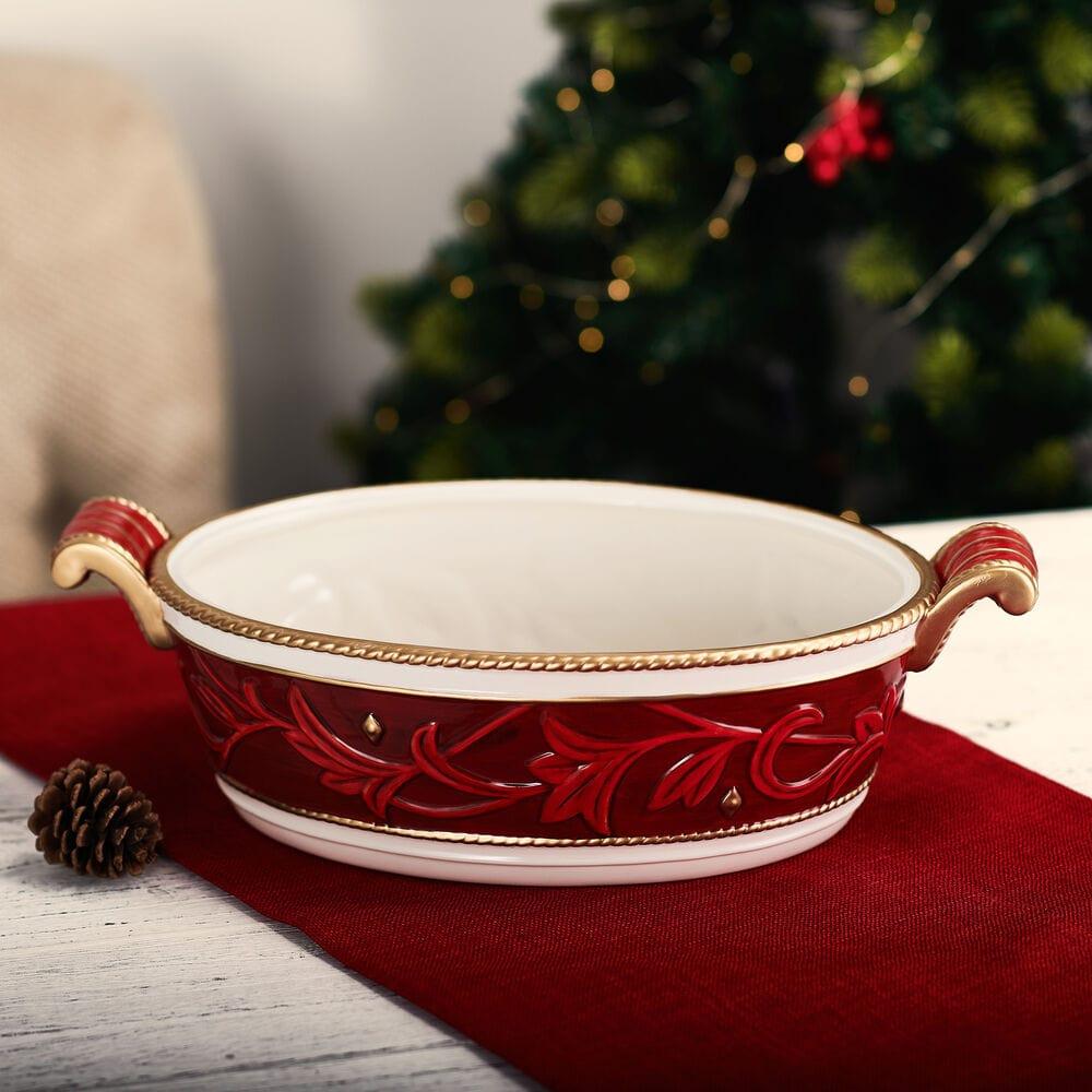 fitz and floyd Telluride Oval Serving Bowl with Handles