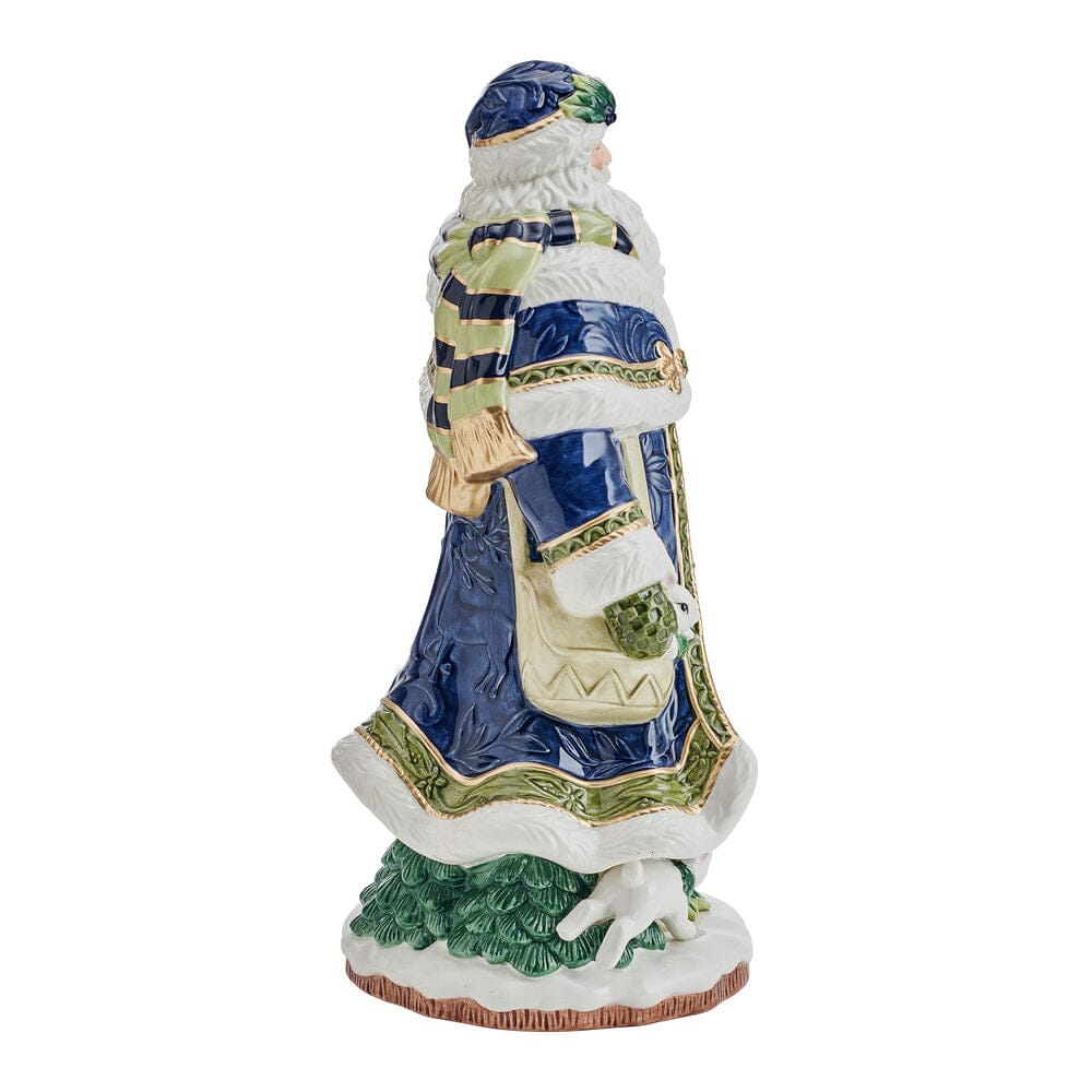 Fitz And Floyd Telluride Studio Blue Santa Figurine 13 IN