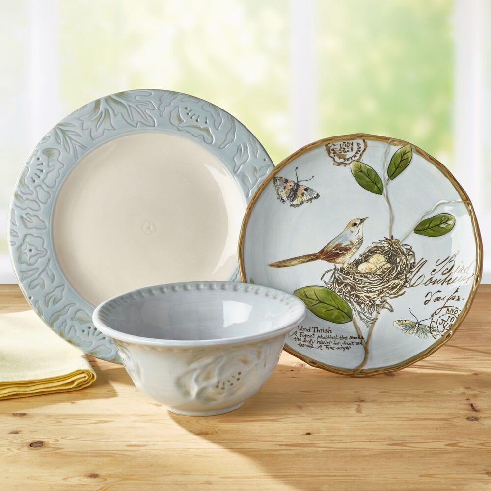 fitz and floyd Toulouse Blue 12 Piece Dinnerware Set