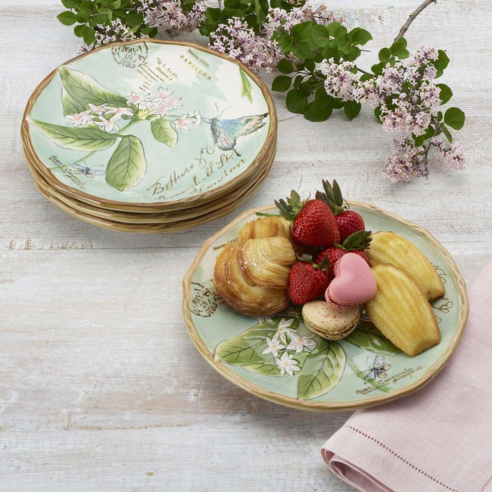 Fitz And Floyd Toulouse Green 16 Piece Dinnerware Set Service For 4