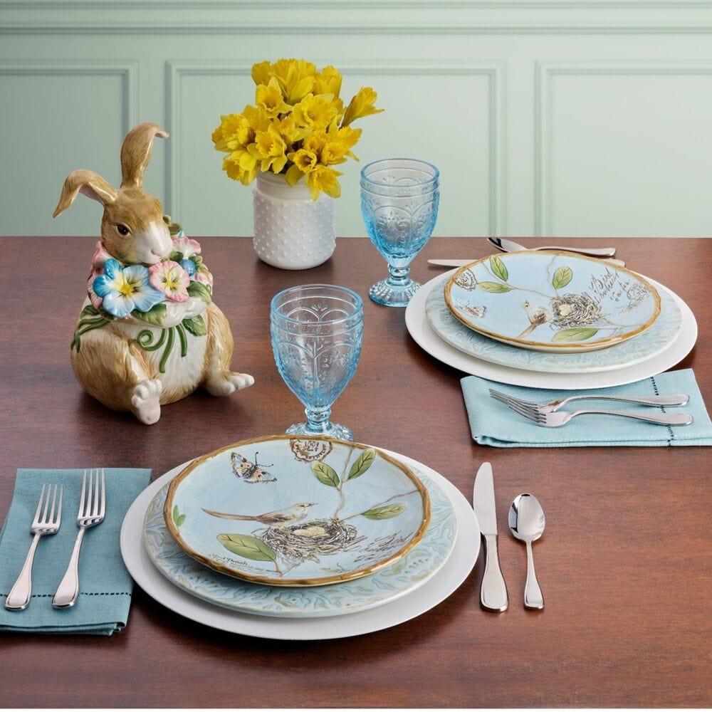 Fitz And Floyd Toulouse Set Of 4 Blue Accent Salad Plates