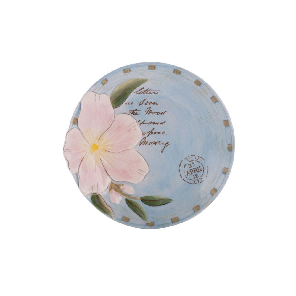 Fitz And Floyd Toulouse Set Of 4 Blue Appetizer Plates