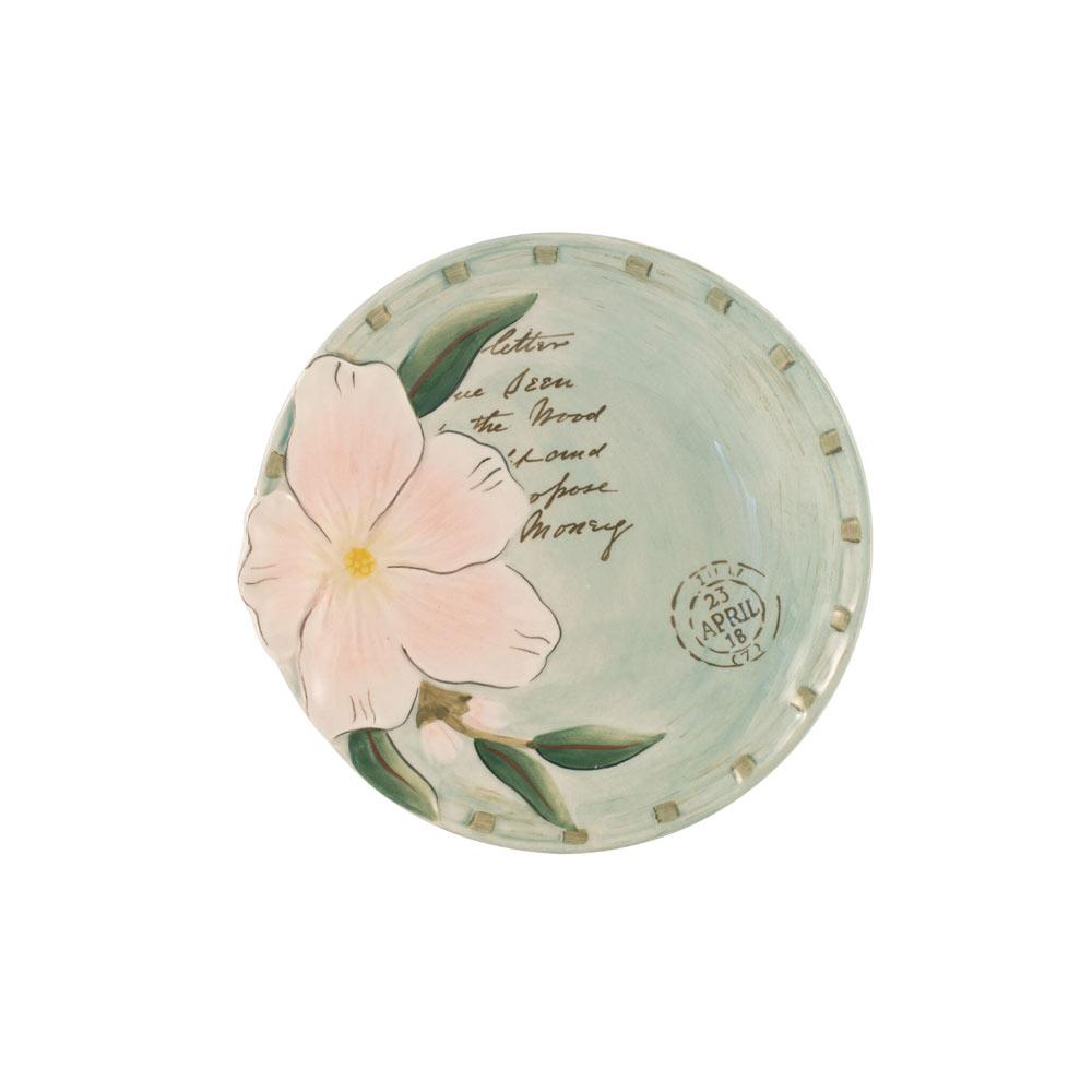 Fitz And Floyd Toulouse Set Of 4 Green Appetizer Plates