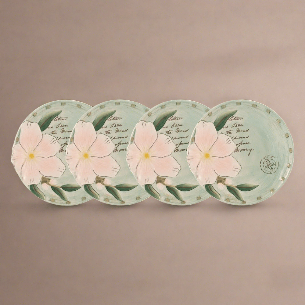 fitz and floyd Toulouse Set of 4 Green Appetizer Plates