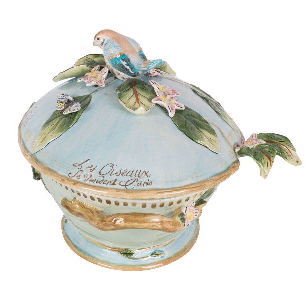 Fitz And Floyd Toulouse Soup Tureen With Ladle 3.5 QT