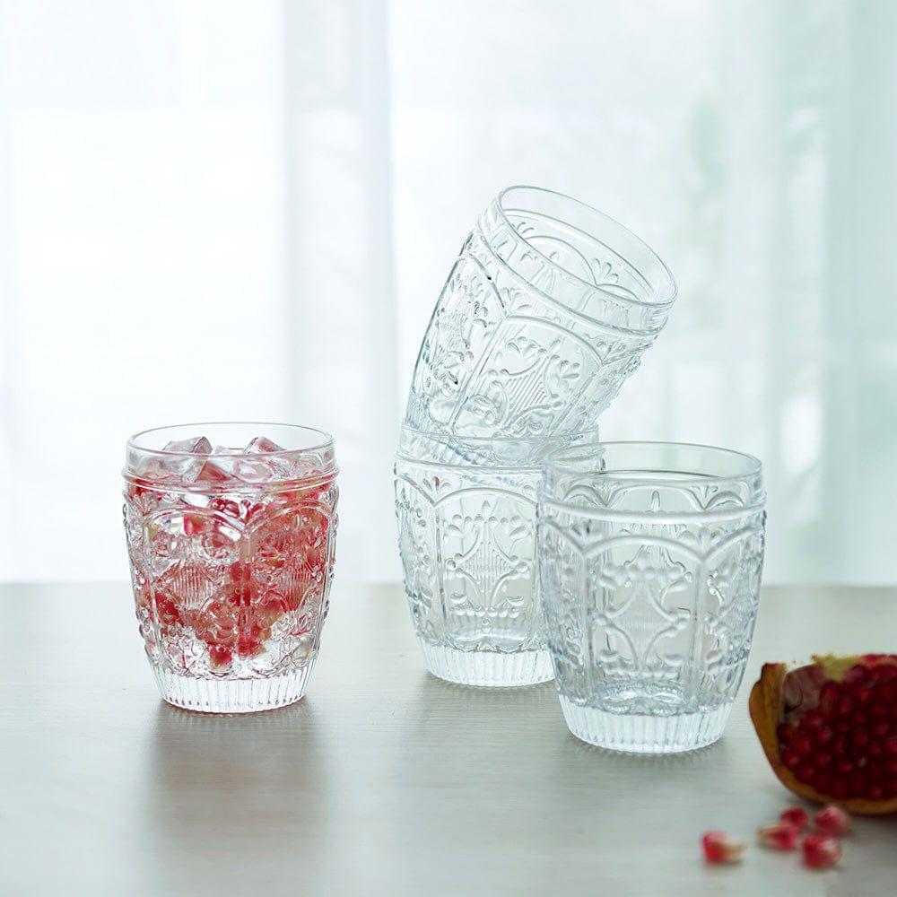 fitz and floyd Trestle Double Old Fashioned Glasses Set of 4 Clear