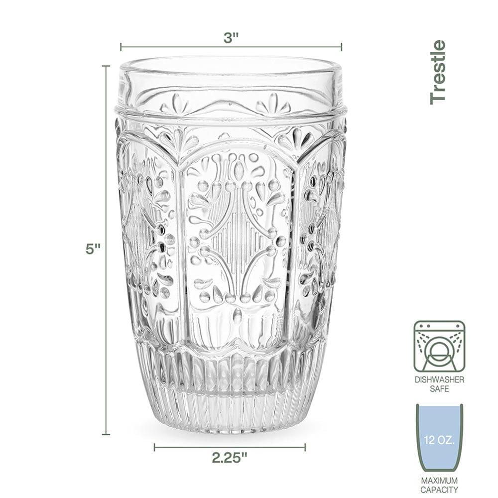Fitz And Floyd Trestle Highball Glasses Set Of 4 Clear