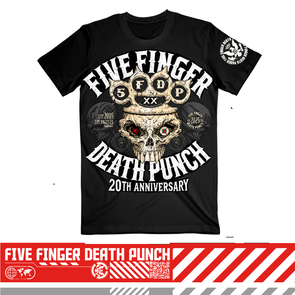 five finger death punch 20th Anniversary Knucklehead T shirt - Black